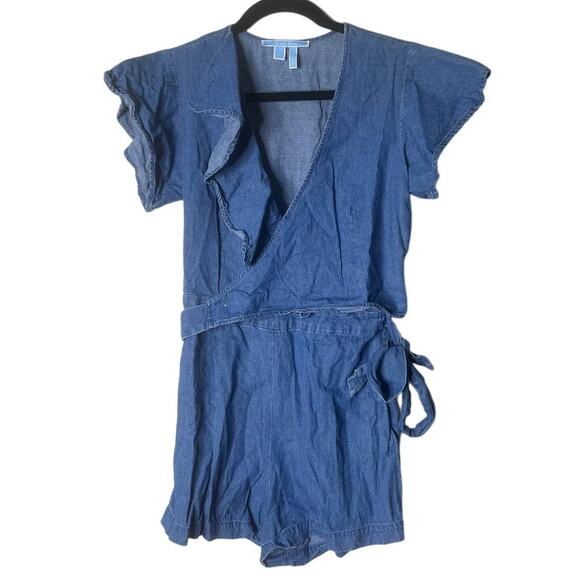 Draper James Denim Wrap Romper Size 0 - Picture 1 of 5